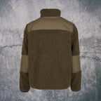 Teddy Fleece Jacke in Olivgrün Rückseite