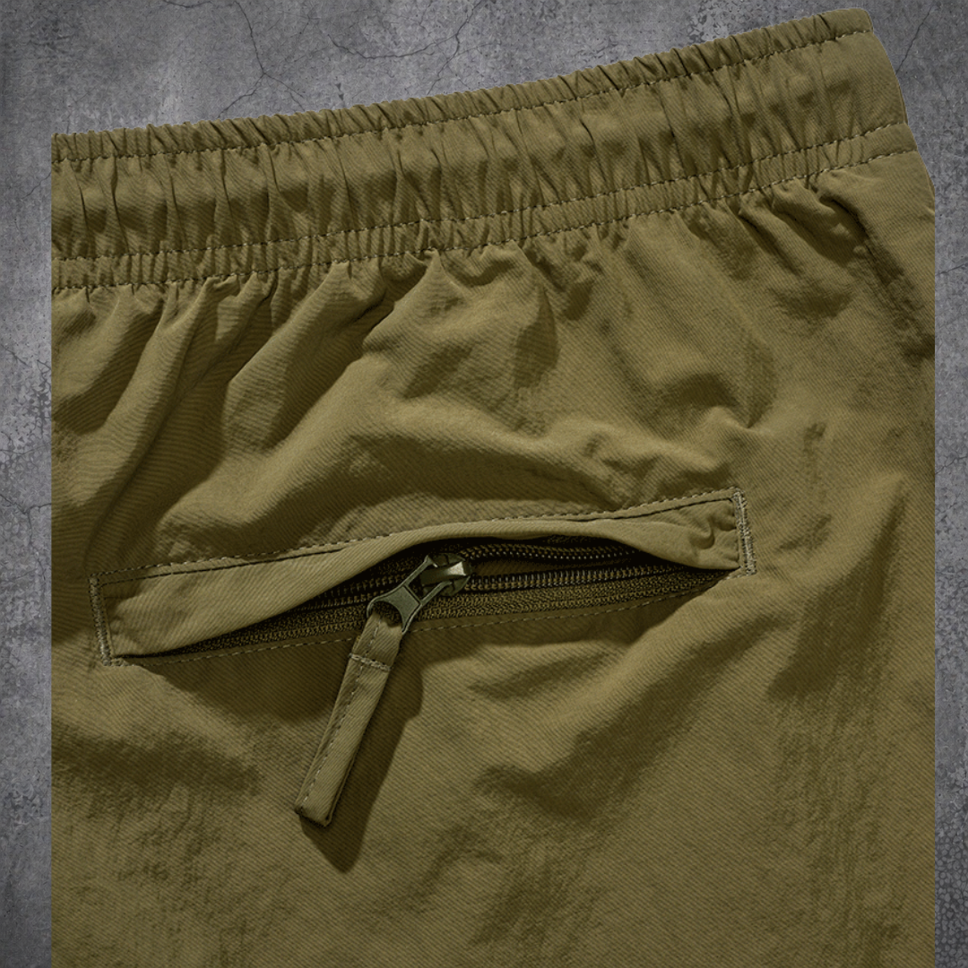 badehose oliv reißverschluss tasche rückseite