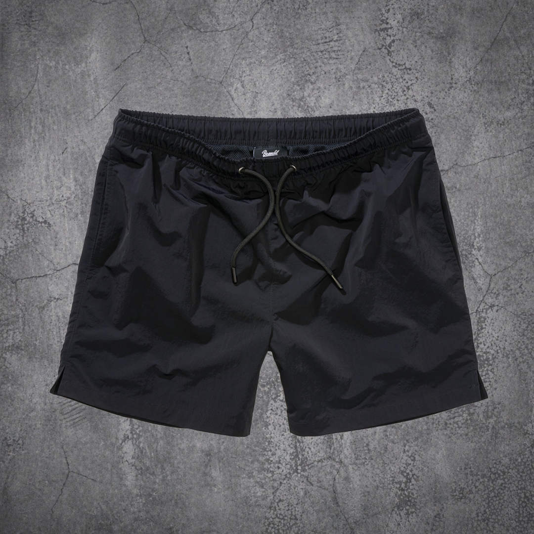 badehose schwarz front mit schnürsenkeln