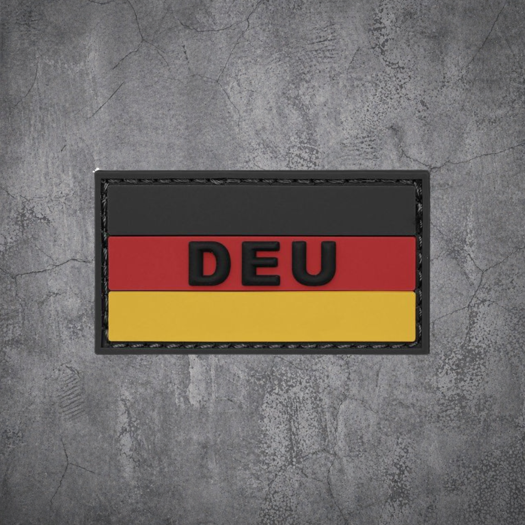 DEUTSCHLAND PATCH 3D „DEU“ PVC MIT KLETT